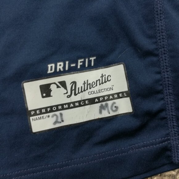 Team Issued Milwaukee Brewers Shirt Nike Center Swoosh Pro Combat Mens XL Fitted - Picture 4 of 11